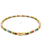 Pulsera de Oro Amarillo 18K Tenis con Broche Cajón de Seguridad