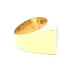 Anillo de Oro Amarillo 18K Bicolor con Diamantes y Esmeralda