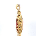 Colgante de Oro Amarillo 18K Oval y Esmeralda y Rubí