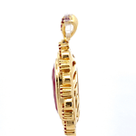 Colgante de Oro Amarillo 18K Oval y Esmeralda y Rubí