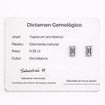 Aros Cuadrados en Oro Blanco 18K con Diamante Natural 0.43 ct