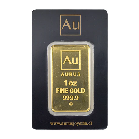 Barra De Oro 24K 1 Onza Troy Aurus Joyería