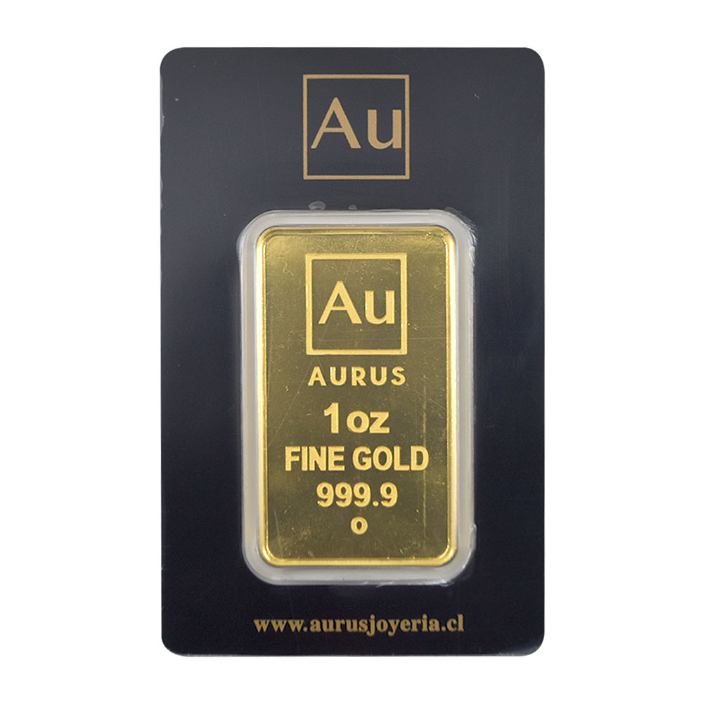 Barra De Oro 24K 1 Onza Troy Aurus Joyería