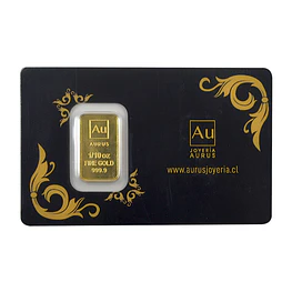 Barra De Oro 24K 1/10 Onza Troy Aurus Joyería Clásico