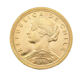 Moneda De Oro Ley 900 100 Pesos Chile Año Al Azar