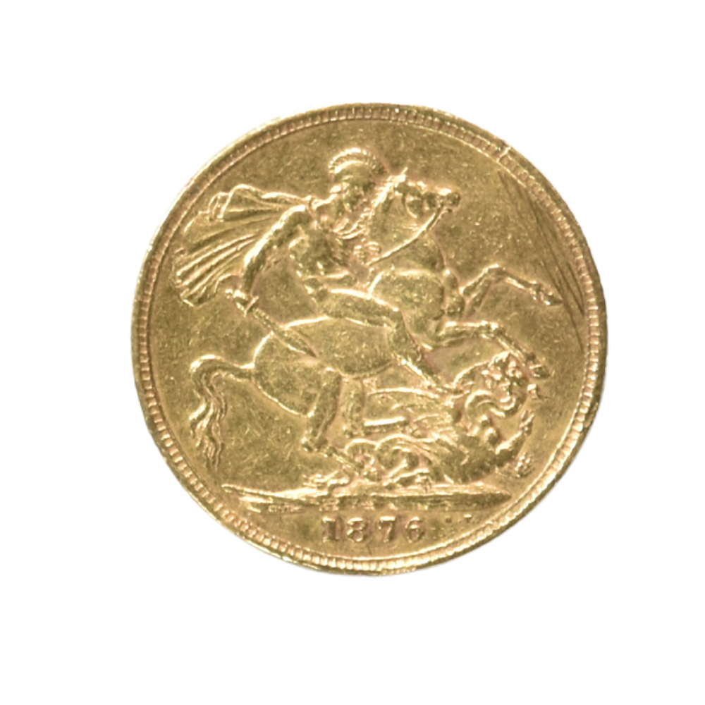 Moneda de Oro Soberano Inglés 1876 – Reina Victoria (22K)