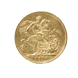 Moneda de Oro Soberano Inglés 1876 – Reina Victoria (22K)