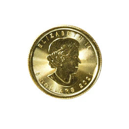 Moneda de Oro Maple Leaf Canadá 1/10 oz 2021 – 5 Dólares (Ley 9999)