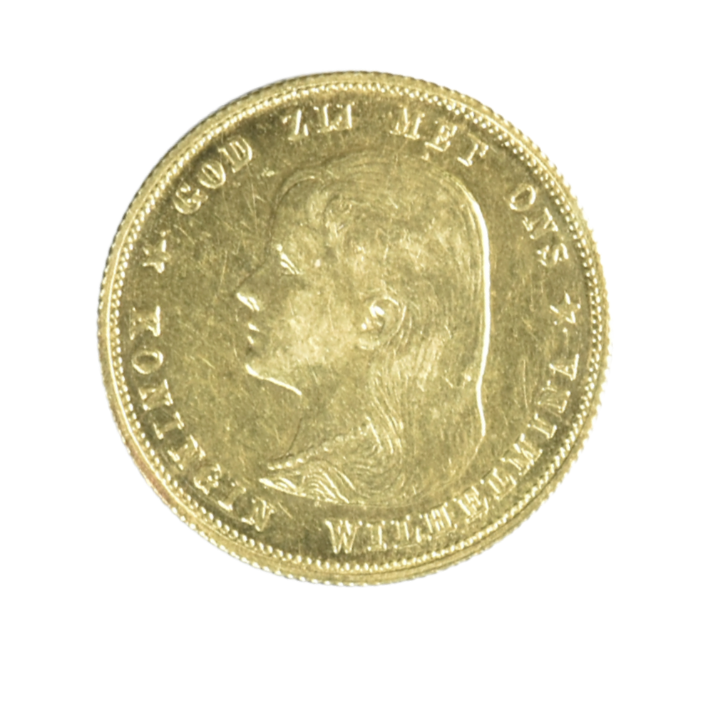 Moneda de Oro 10 Gulden Países Bajos 1894 Wilhelmina (Gouden Tientje)