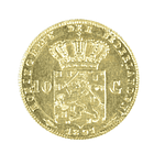 Moneda de Oro 10 Gulden Países Bajos 1894 Wilhelmina (Gouden Tientje)