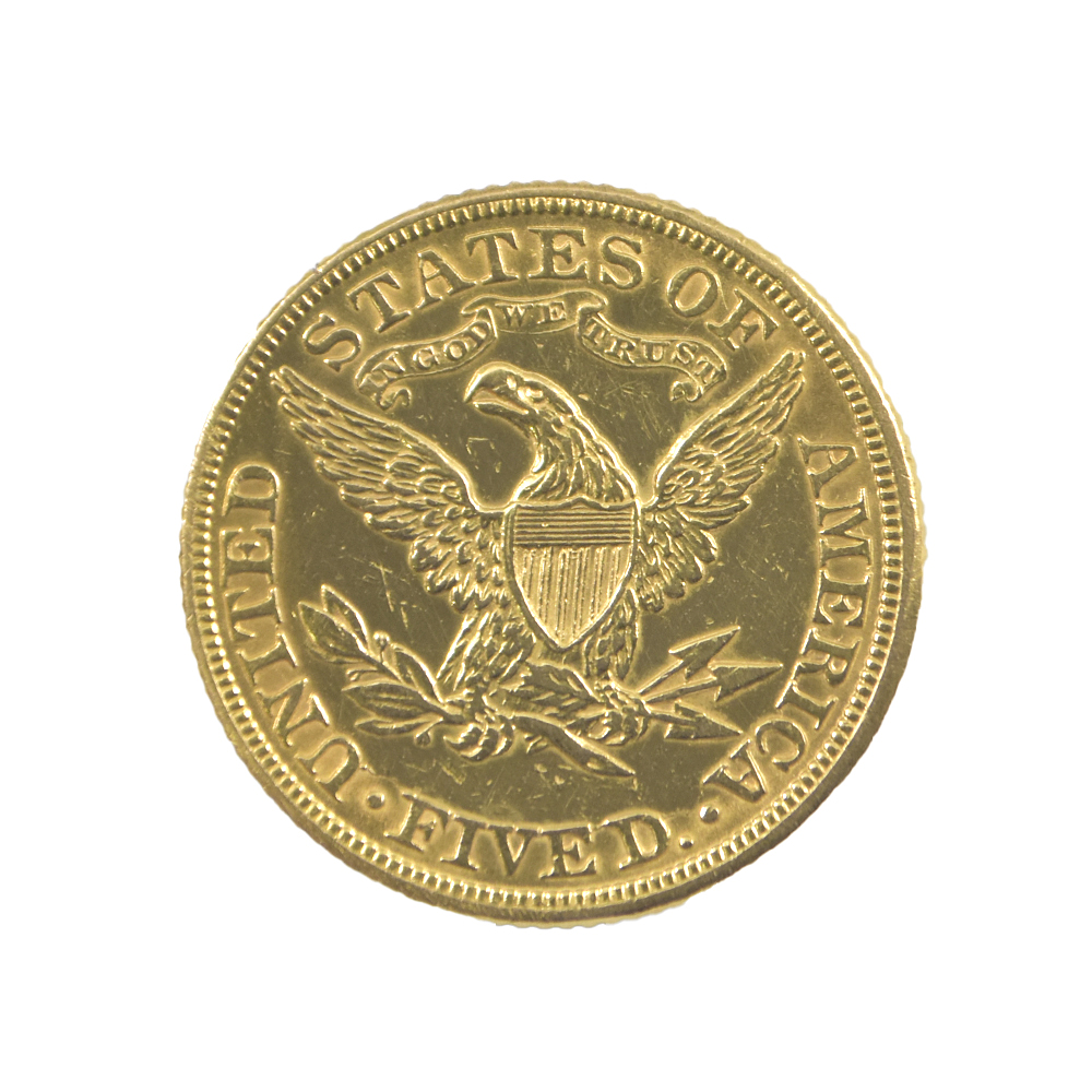 Moneda de Oro 5 Dólares Estados Unidos 1882 (Half Eagle Liberty Head)