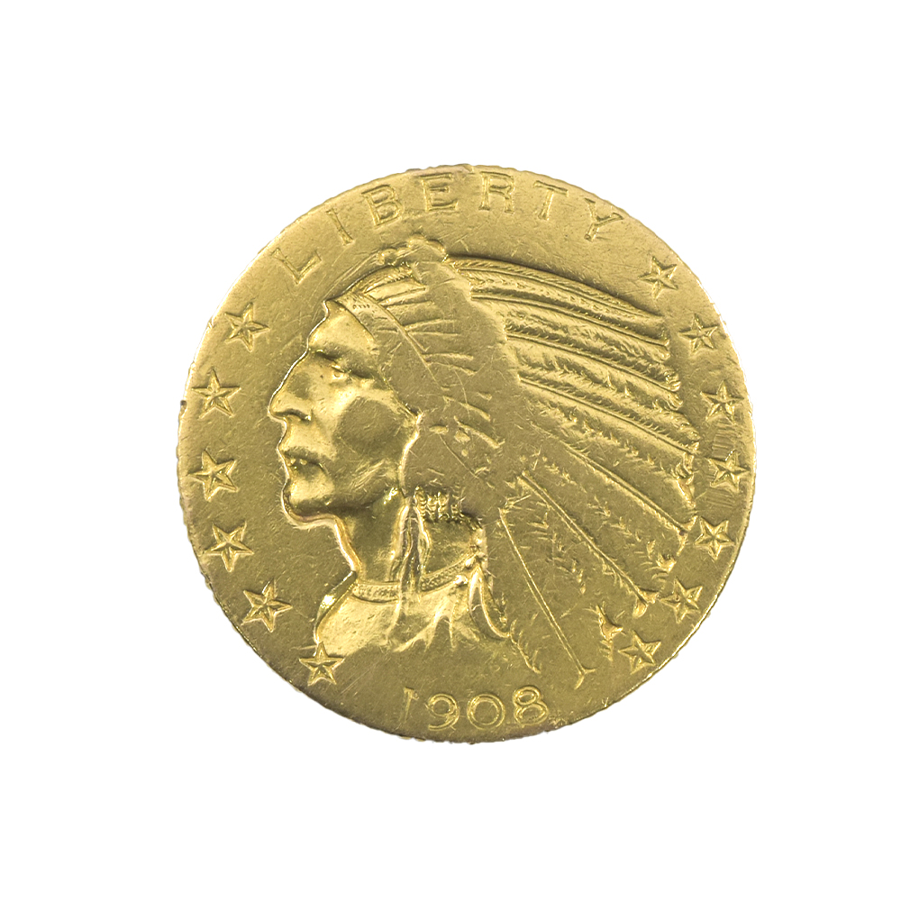 Moneda de Oro 5 Dólares Estados Unidos 1908 (Half Eagle Indian Head)