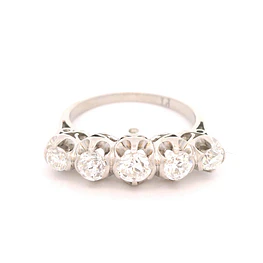 Anillo de Platino Cintillo con Diamantes Naturales