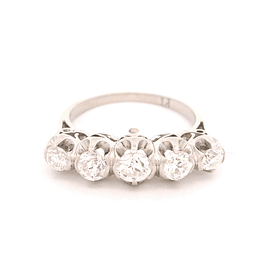 Anillo de Platino Cintillo con Diamantes Naturales