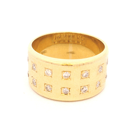 Anillo de Oro Amarillo 18K Tuerca con 14 Diamantes Naturales