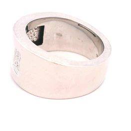Anillo de Oro Blanco 18K Tuerca Rodinada con 28 Diamantes Naturales