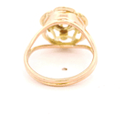Anillo de Oro Amarillo 18K Flor con Diamante 