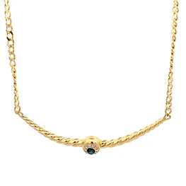 Cadena de Oro Amarillo 18K Groumet con Dije Halo de Zafiro y Diamantes