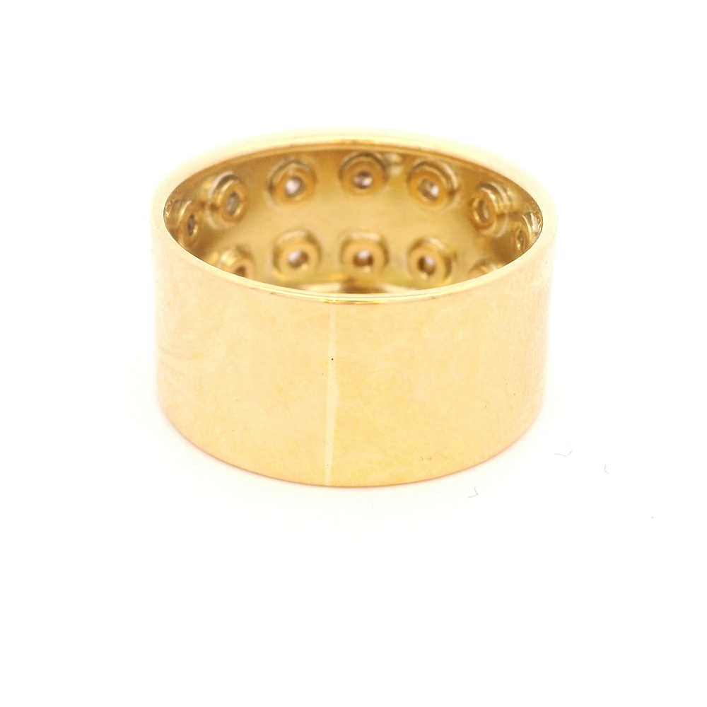 Anillo de Oro Amarillo 18K Tuerca con 14 Diamantes Naturales