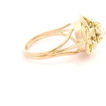 Anillo de Oro Amarillo 18K Flor con Diamante 