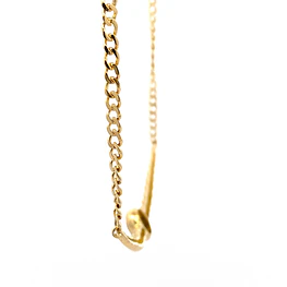 Cadena de Oro Amarillo 18K Groumet con Dije Halo de Zafiro y Diamantes