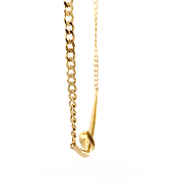 Cadena de Oro Amarillo 18K Groumet con Dije Halo de Zafiro y Diamantes