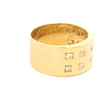 Anillo de Oro Amarillo 18K Tuerca con 14 Diamantes Naturales
