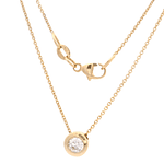 Cadena de Oro Amarillo 18K Rolo con Diamante Natural