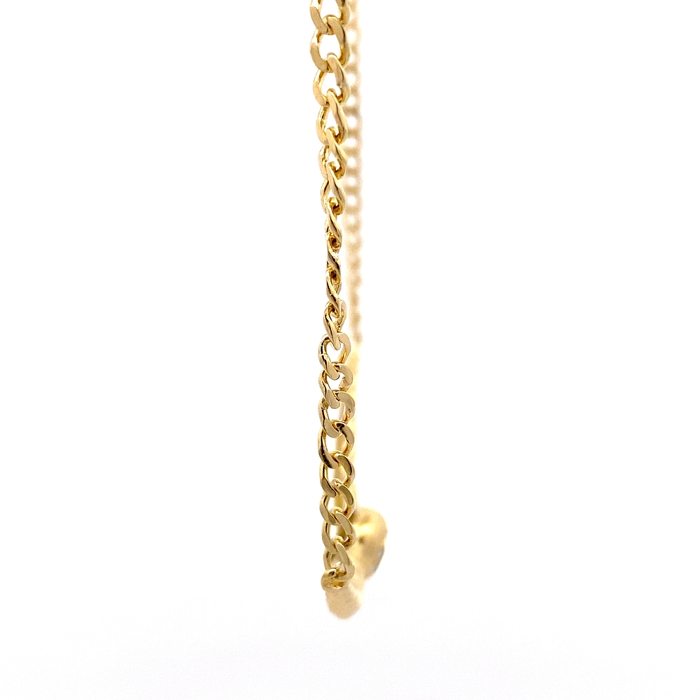 Cadena de Oro Amarillo 18K Groumet con Dije Halo de Zafiro y Diamantes