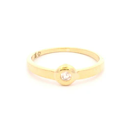 Anillo de Oro Amarillo 18K Solitario con Diamante
