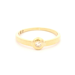 Anillo de Oro Amarillo 18K Solitario con Diamante