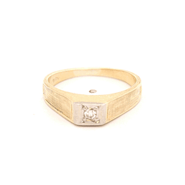 Anillo de Oro Amarillo 14K Solitario con Diamante