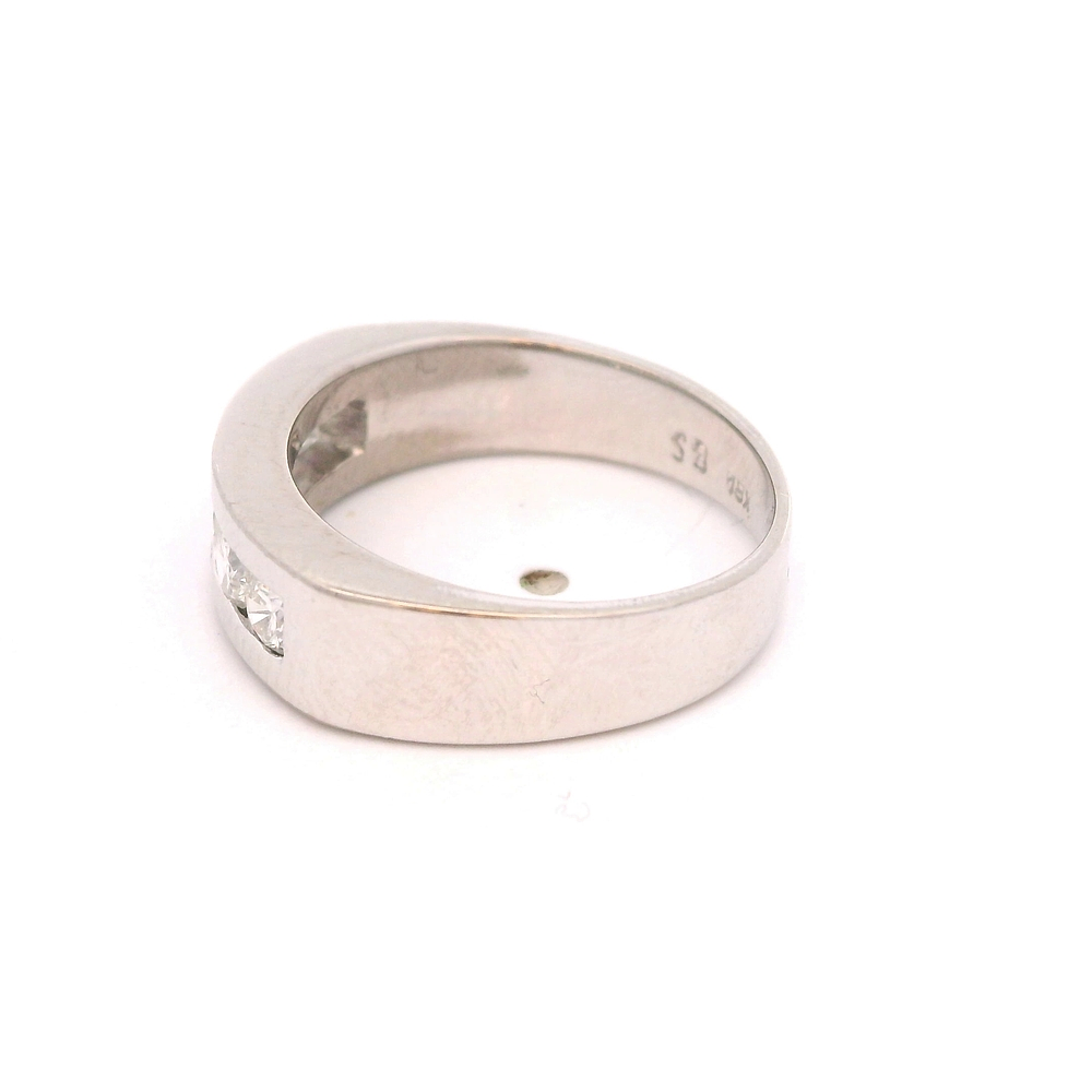 Anillo de Oro Blanco 18K Cintillo con 5 Diamantes