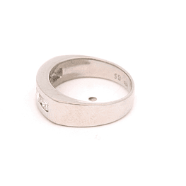 Anillo de Oro Blanco 18K Cintillo con 5 Diamantes