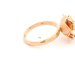 Anillo de Oro Amarillo 18K Flor con Diamante 