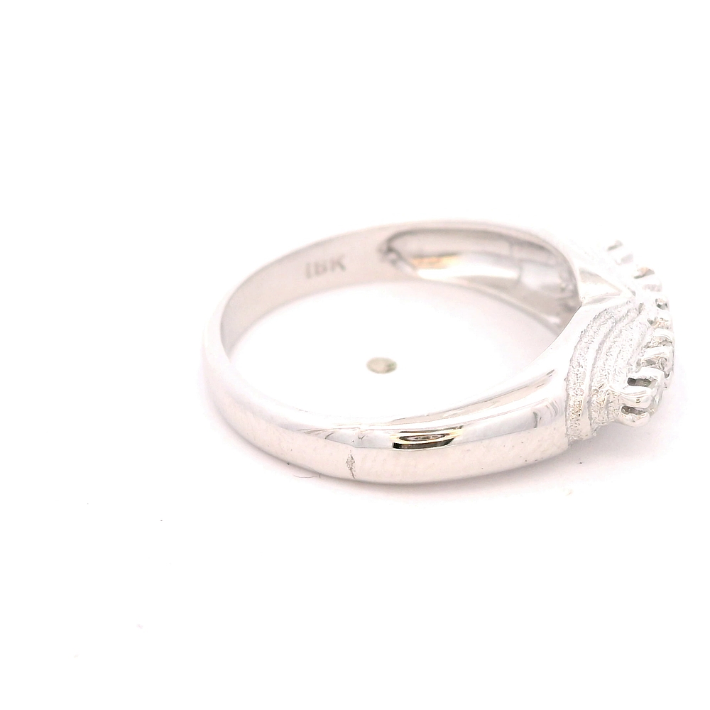 Anillo de Oro Blanco 18K Mini Cintillo con 5 Diamantes