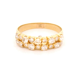 Anillo de Oro Amarillo 18K Cintillo con 18 Diamantes