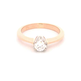 Anillo de Oro Rosado y Blanco 18K Solitario con Diamante 0,30 ct VS1 G
