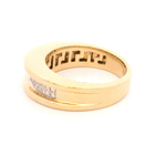 Anillo de Oro Amarillo 18K Cintillo Doble con 42 Diamantes