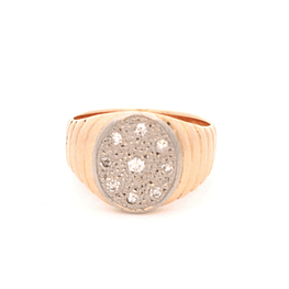 Anillo de Oro Rosado y Blanco 18K Sello Bicolor con Diamantes