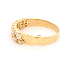 Anillo de Oro Amarillo 18K Cintillo con 18 Diamantes