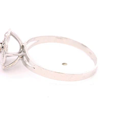 Anillo de Oro Blanco 18K Flor Rodinado con Diamante