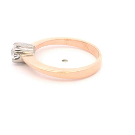 Anillo de Oro Rosado y Blanco 18K Solitario con Diamante 0,30 ct VS1 G