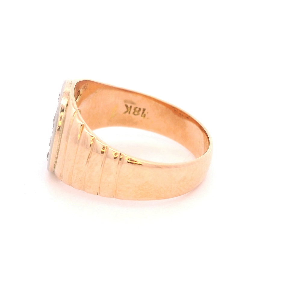 Anillo de Oro Rosado y Blanco 18K Sello Bicolor con Diamantes