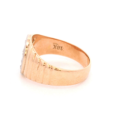 Anillo de Oro Rosado y Blanco 18K Sello Bicolor con Diamantes