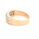 Anillo de Oro Amarillo 14K Cintillo Doble con 18 Diamantes