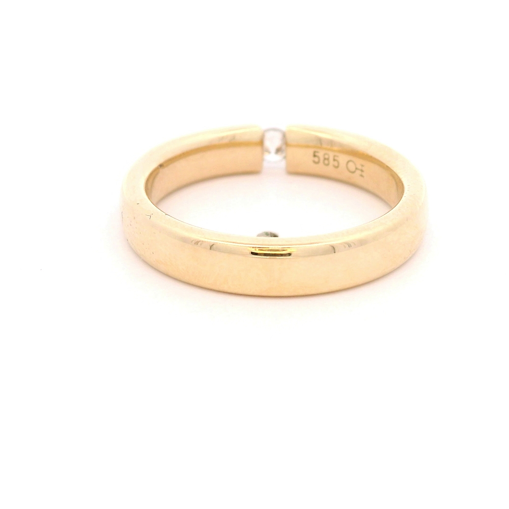 Anillo de Oro Amarillo 14K Solitario con Diamante 0,07 ct
