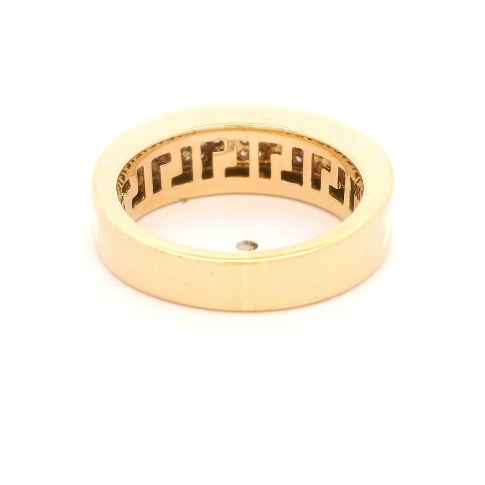 Anillo de Oro Amarillo 18K Cintillo Doble con 42 Diamantes