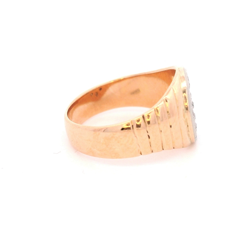 Anillo de Oro Rosado y Blanco 18K Sello Bicolor con Diamantes