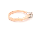 Anillo de Oro Rosado y Blanco 18K Solitario con Diamante 0,30 ct VS1 G